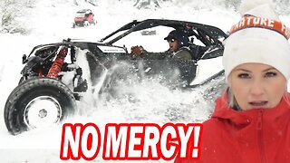 UTV racing in SNOW! | Man vs. Wife. Canam Mavic X3 vs. Polaris Pro XP