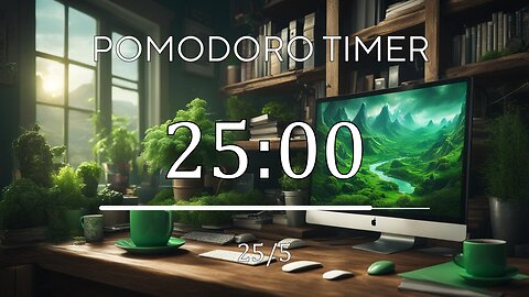 25/5 Pomodoro Technique💚 Jazz music + Frequency for Relaxing, Studying and Working 💚