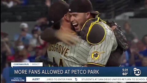 More fans allowed at Petco Park as county shifts into Orange Tier