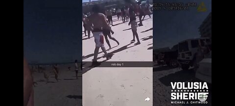 Sheriff deputies chase after thug on the beach