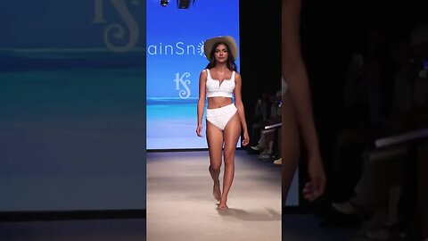 Model Leidy Amelia in white bikini by LainSnow 2023 in Miami #miamifashionweek