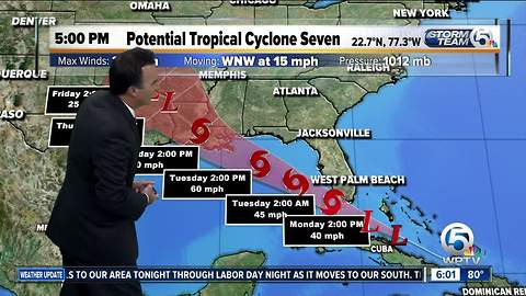 Potential Tropical Cyclone Seven approaches Florida