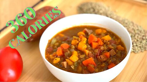 Healthy Low Calorie Soups | Sweet Potato Lentil Soup with Vegetables