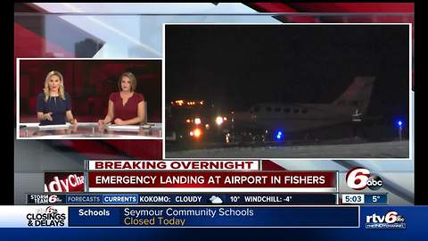 Small plane makes hard landing on runway at Fishers airport, no injuries reported