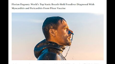 World's Top Static Breath-Hold Freediver Gets Myo and Pericarditis From Pfizer Jab