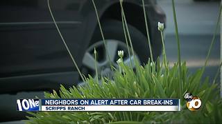 Neighbors on alert after car thefts in Scripps Ranch