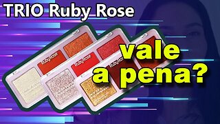 Brilho e Cor Perfeita: Testando o Trio de Blush e Iluminador Ruby Rose!