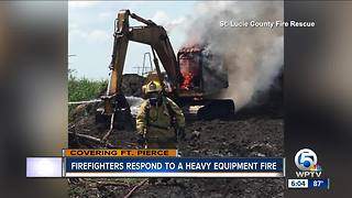 Flames destroy heavy equipment in Fort Pierce