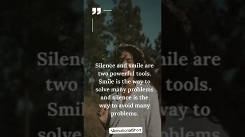 Silence and smile are two powerful tools.... #MfrQuotes