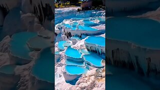 Pamukkale and the Ancient Greek city of Hierapolis in Turkey #shorts