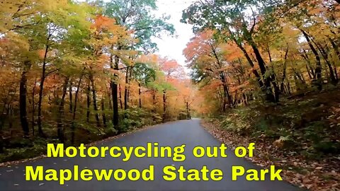 Motorcycle Ride out of Maplewood State Park in Minnesota
