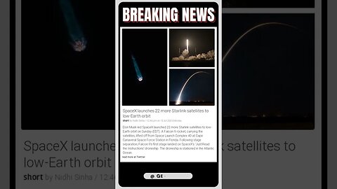 Live News | Elon Musk's SpaceX Launches 22 Satellites to Low-Earth Orbit
