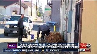 Crews cleaning feces to address homelessness