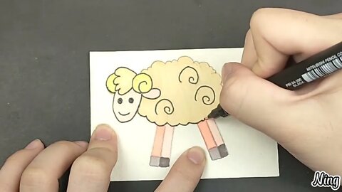 Draw Happy Sheep | DIY With Bee