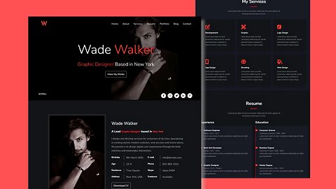 Portfolio Website Design: HTML, CSS & JS (Free Source Code)