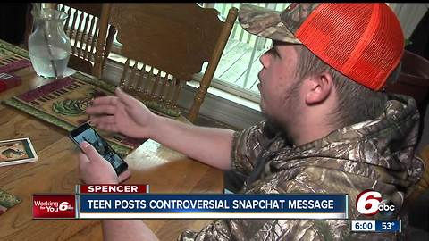 Mother of teenager says her son wasn't making a threat with Snapchat post that showed a rifle and the word 'killing'
