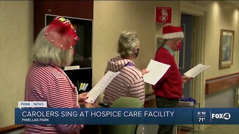 Carolers sing at hospice