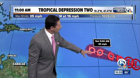 Tropical Depression 2 forms in the Atlantic Ocean