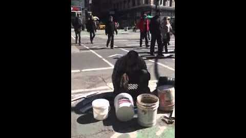 Homeless Man Uses Buckets To Create Incredible Beats