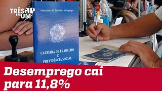 Desemprego cai para 11,8% e atinge 12,6 milhões de brasileiros