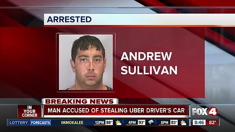 Man arrested for stealing Uber driver's car on I-75