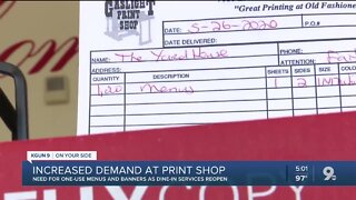 The Gaslight Print Shop is hit with increased demand from reopening businesses