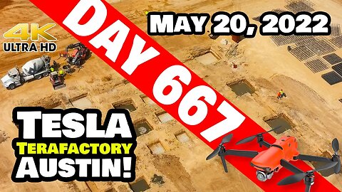 FOOTERS COMMENCE IN THE CATHODE AREA AT GIGA TEXAS! - Tesla Gigafactory Austin 4K Day 667 - 5/20/22