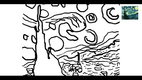 Drawing the Starry Night in 2 Minutes