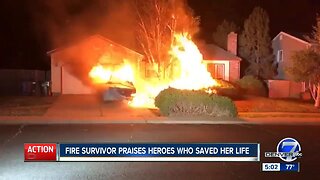 Fire survivor praises heroes who saved her life