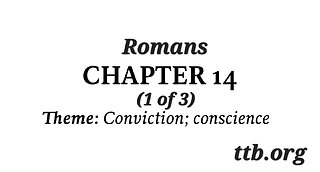 Romans Chapter 14 (Bible Study) (1 of 3)