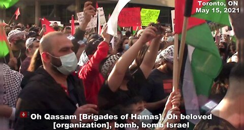 Toronto protesters call on Hamas to bomb Israel