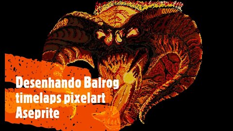 Desenhando Balrog timelaps pixelart aseprite