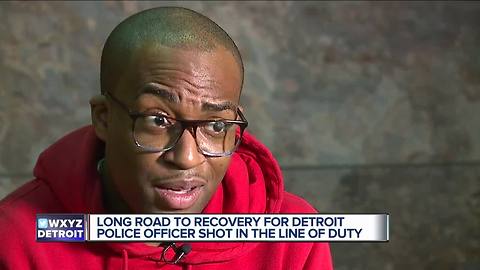 Long road to recovery for Detroit police officer shot in the line of duty