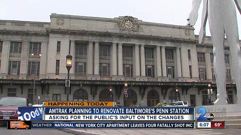 Amtrak planning to renovate Baltimore's Penn Station
