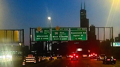 006 - I 90/94 WB (NB) THRU DOWNTOWN CHICAGO LOOP AT SUNRISE