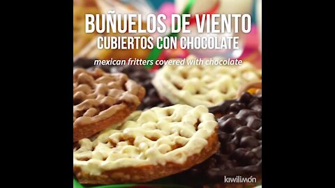 Mexican Fritters Covered with Chocolate