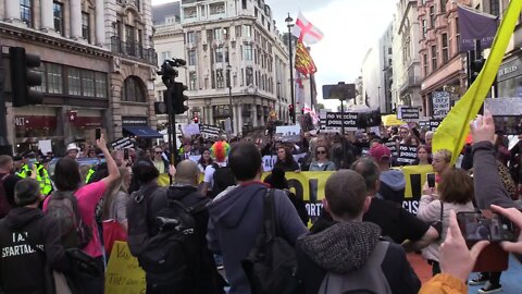 UNITE FOR FREEDOM PROTESTERS CHANTING STAND UP TAKE YOUR FREEDOM BACK