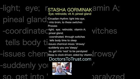 Stasha Gorminak. -light; eye; retinoids; vitamin A; pineal gland; -coordinated, through switches
