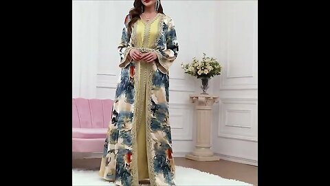 Floral Moroccan Kaftan 2 Pieces Abaya Women Embroidery | ʟɪɴᴋ ɪɴ ᴛʜᴇ ᴅᴇꜱᴄʀɪᴘᴛɪᴏɴ 👇 ᴛᴏ ʙᴜʏ