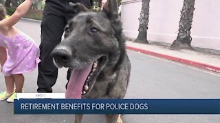 Retirement benefits for police dogs