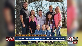 Kansas family celebrates survival after house fire