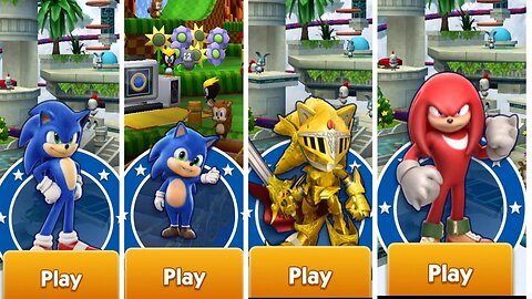 Movie Sonic VS Baby Sonic VS Excalibur Sonic VS Movie Knuckles I Sonic Dash