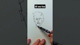 One Line Portrait - Quick Ink and Watercolour Sketching Ideas