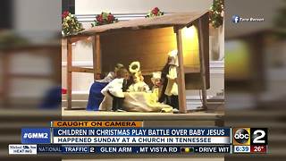 Toddler steals baby Jesus during live nativity scene