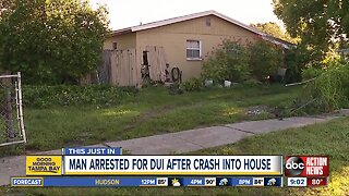 HCSO: Man arrested, charged with DUI after crashing into home