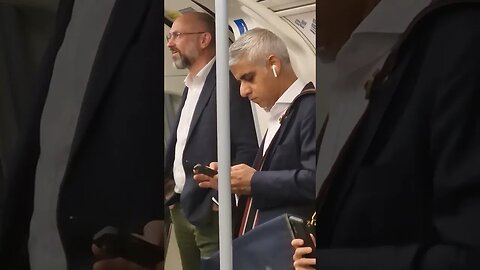 Sadiq Khan on the London underground with body guards #london