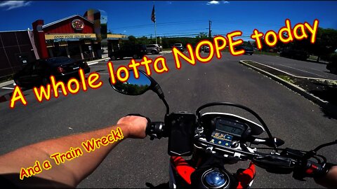 Honda CRF250 and A whole lot of NOPE and a Train wreck at the end!