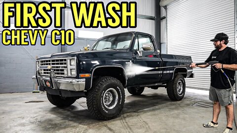 First Wash 1986 Chevy C10 | Barn Find Restoration | Satisfying Car Detailing Transformation!