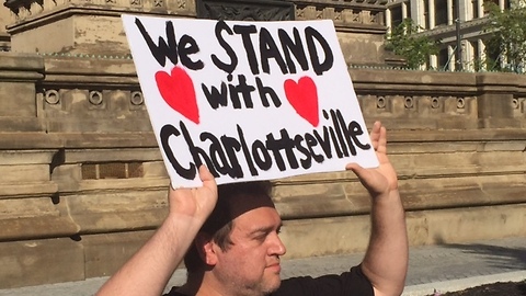 Rally held in Public Square to denounce violence in Charlottesville