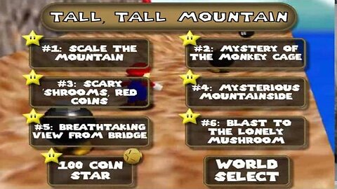 #12: Tall, Tall Mountain Menu - Super Mario 64 Walkthrough